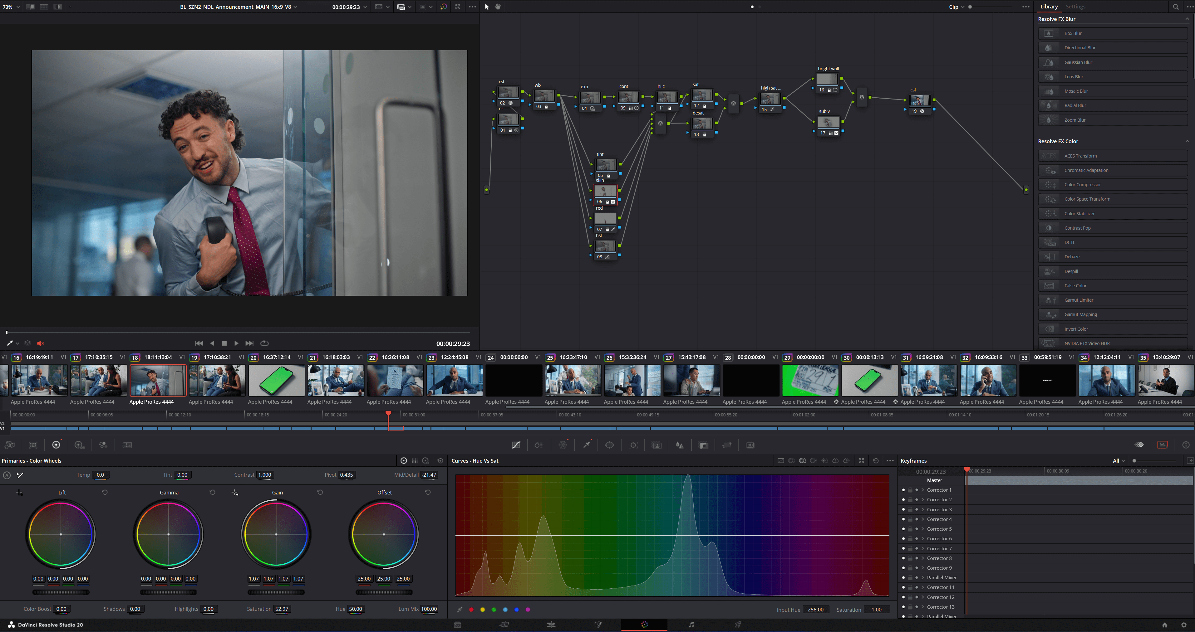 DaVinci Resolve view for this project